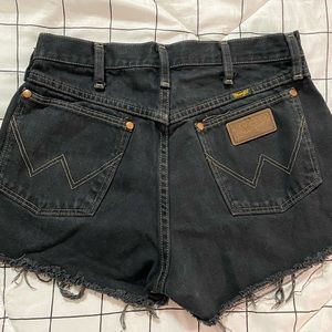 Black vintage Wrangler cut off shorts